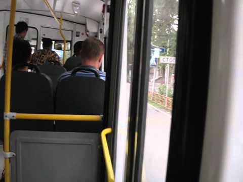 Traveling on a Trolza trolleybus in Bishkek