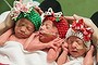 Identical triplets Addison, Kinsley and Savannah Harris were born 10 weeks early.