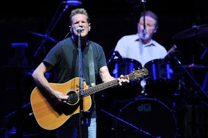 Musicians Glenn Frey, left, and Don Henley of the Eagles perform at Madison Square Garden on Friday, Nov. 8, 2013 in New York.