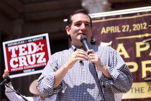 Ted Cruz speaking to Tea Party Express supporters at a rally in Austin, Texas. USA