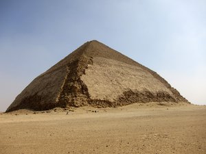 This file Aug. 19, 2011 photo shows tourists as they leave the Bent Pyramid at Dahshur, about 25 miles south of Cairo, Egypt.