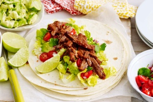 Shredded South American beef with fresh tomato salsa