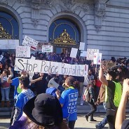 Hundreds of protesters rallied prior to the first Police Commission meeting after the SFPD murder of Mario Woods – and demonstrations of all kinds, which have brought together Black and Brown San Franciscans into a strong coalition, have been organized nearly every day since. – Photo: Mission Local