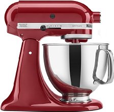 KitchenAid KSM150PSER Batidora de Pedestal Artisan con escudo vertedor, 4.7 L (5 Qt), Rojo Imperio