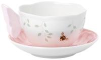 Lenox   Butterfly Meadow Figural Cup and Saucer Set Pink