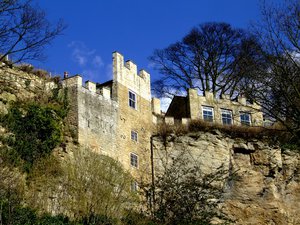 House in the Rock, Knaresborough.Knaresborough is served by Knaresborough railway station, on the Harrogate Line to Leeds and York and is serviced by Northern Rail. The town lies some four miles from junction 47 of the A1 (M) Motorway (Great North Road).