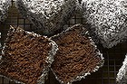 Dan Lepard's double choc lamingtons.