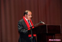 ARF-D Parliamentary Faction Secretary Aghvan Vardanyan delivering his speech at the ARF-D’s 125th anniversary celebration in Yerevan, Armenia, on Dec. 11, 2015. (Photo by Armen Musheghyan)