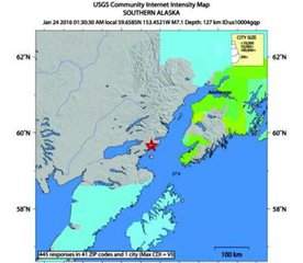 Federal agency: magnitude-7.1 earthquake hit southern Alaska