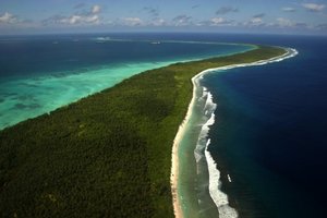 File - Aerial view of Diego Garcia.