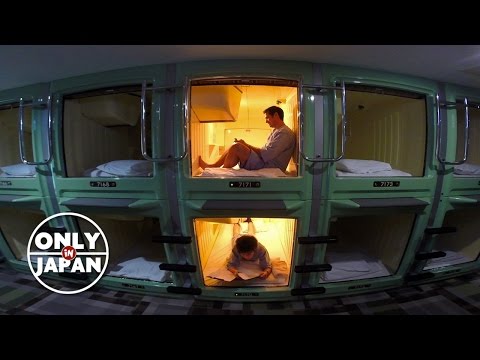 Tokyo Capsule Hotel Experience ★ WAO✦RYU!TV ONLY in JAPAN #26 東京カプセルホテル体験