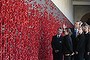 Lest we forget: The World War One centenary wreath-laying ceremony at the Australian War Memorial. 