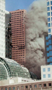 Damage to the southwest corner of WTC 7.