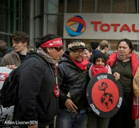 Indigenous Protest Tar Sands Profiteer, Total, in Paris