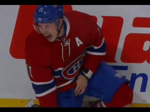 Brendan Gallagher Injury After Blocking Boychuk's Slap Shot