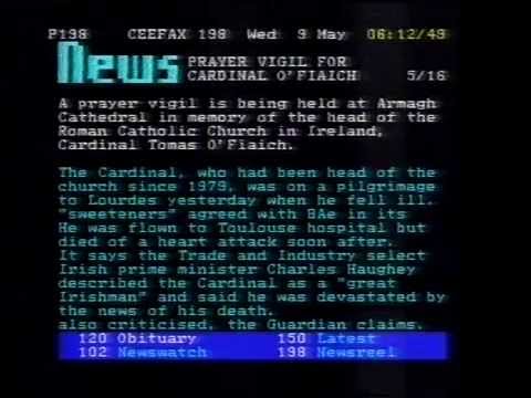 Pages from CEEFAX & BBC1 start up - Wednesday 9th May 1990