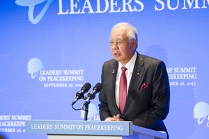 File - Dato’ Sri Mohd Najib Tun Abdul Razak, Prime Minister of Malaysia, addresses the Leaders' Summit on Peacekeeping