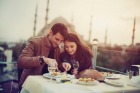 Turkish Couple in Cafe