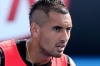 Ajla Tomljanovic and Nick Kyrgios during their first-round mixed doubles match against Sania Mirza, of India, and Ivan Dodig, of Croatia, during day six of the Australian Open.