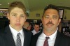 Duncan Wilmott with his father Ryan on Melbourne Cup day, 2015.