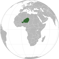 Location of  Niger  (dark blue)– in Africa  (light blue & dark grey)– in the African Union  (light blue)