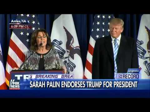 Sarah Palin endorses Donald Trump for president