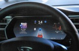 The Tesla Model S P90D dashboard with autopilot function.