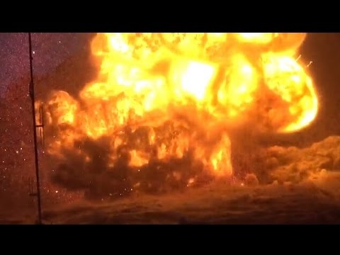 Yemen War 2015 - Giant Explosion After Saudi Arabian Airstrike On Houthi Weapons Depot In Yemen