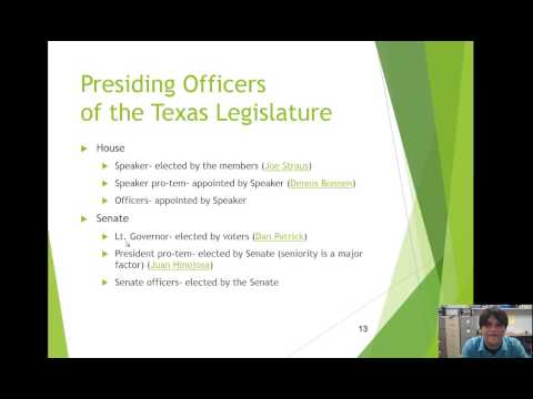 TX GOVT 2306- Week 6 TX Legislature