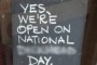 The sign erected outside the cafe on the NSW south coast.