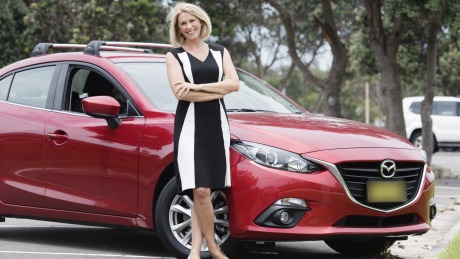 Journalist Tracey Spicer with her Mazda3