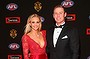 MELBOURNE, AUSTRALIA - SEPTEMBER 28:  Jessie Hultgren and partner David Armitage of St Kilda, arrive at the 2015 Brownlow Medal at Crown Palladium on September 28, 2015 in Melbourne, Australia.  (Photo by Quinn Rooney/Getty Images)