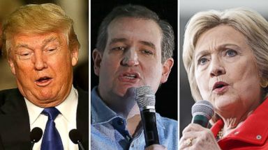 PHOTO: Donald Trump speaks in Clinton, Iowa on Jan. 30, 2016, Ted Cruz speaks in Des Moines, Iowa, Jan. 31, 2016 and Hillary Clinton speaks in Ames, Iowa, Jan. 30, 2016.