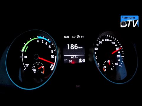 2015 VW Golf 7 GTE (204hp) - 0-200 km/h acceleration (1080p)