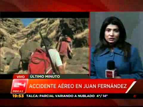 Momento en que TVN informa del accidente aéreo de Juan Fernández  - TVN / Canal 24 Horas