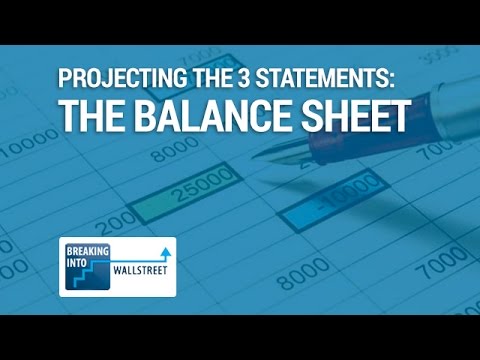 Projecting the 3 Financial Statements: The Balance Sheet