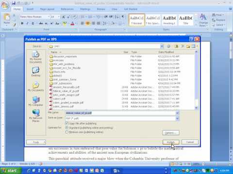 How to create a .pdf using Word 2007