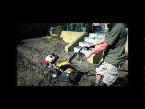 Turfing a Lawn - Rotavating