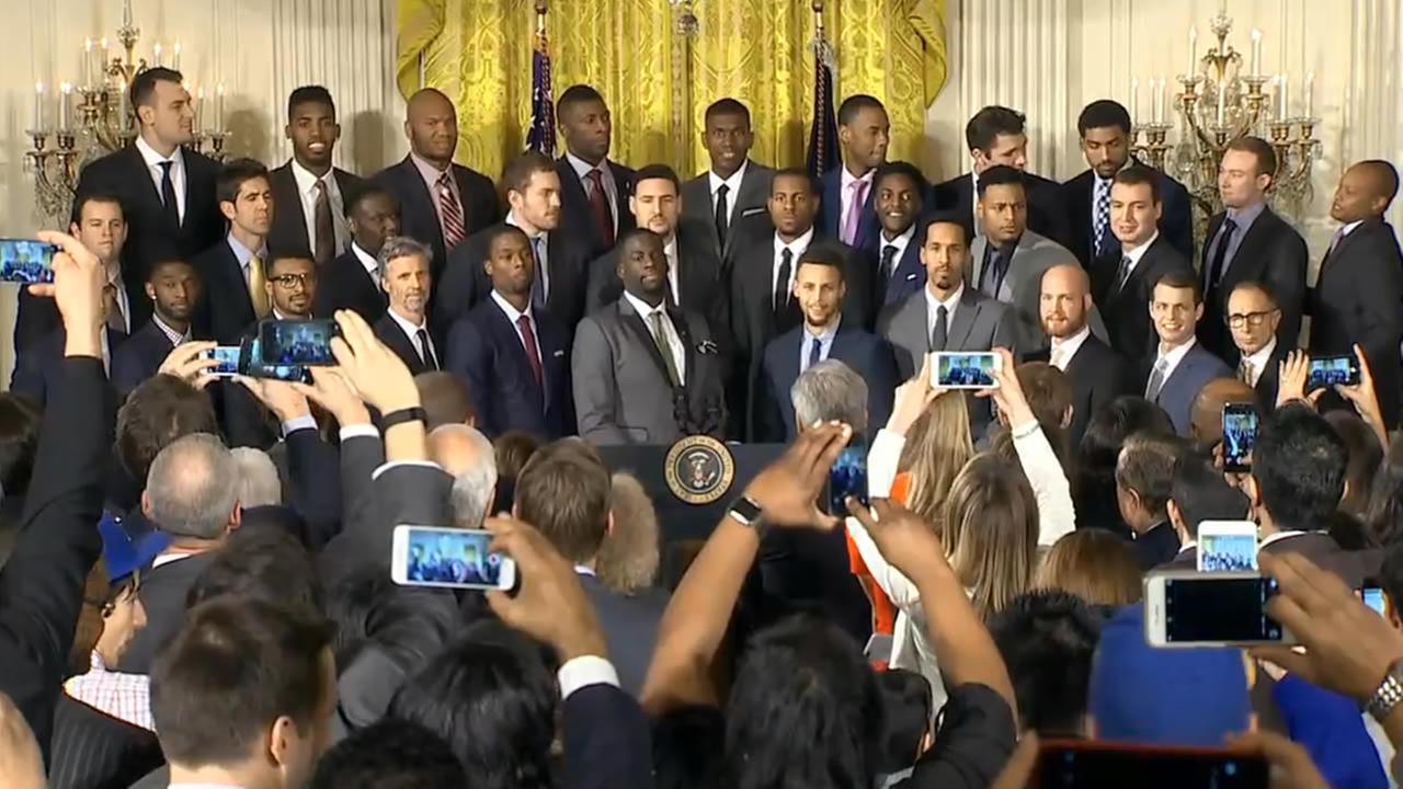 President Barack Obama honored the Golden State Warriors at the White House in Washington D.C. on Thursday, February 4, 2016.