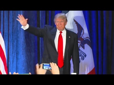 Donald Trump addresses supporters after Iowa caucuses