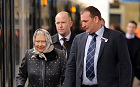 The Queen prepares to board the train at King's Lynn station in Norfolk.