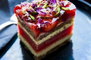 Watermelon, rose and strawberry cake from Black Star Pastry.