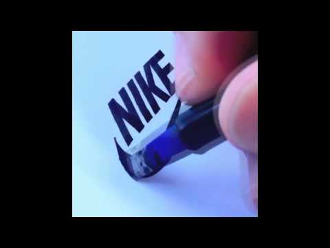 AMAZING! Artist Seb Lester freehand famous logos