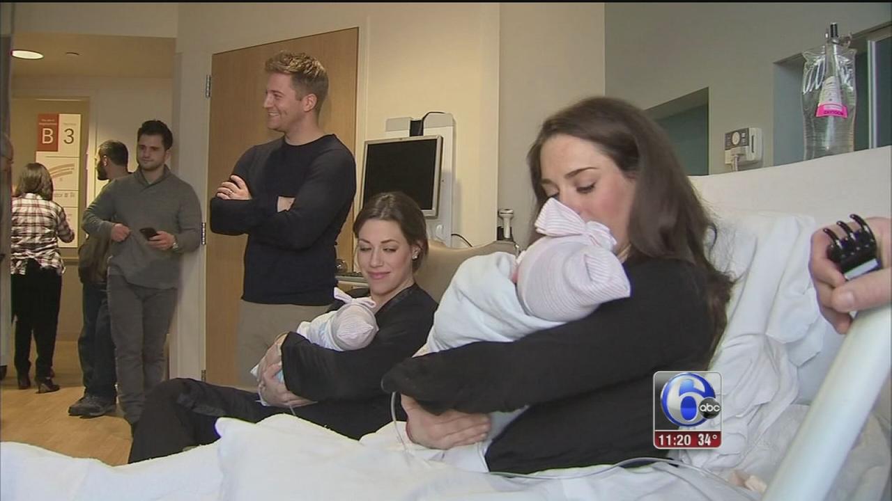 VIDEO: Twins give birth minutes apart