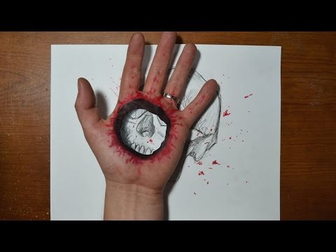 Cool 3D Trick Art - Bullet Hole in Hand