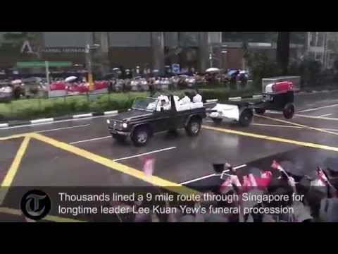 Thousands line streets for Lee Kuan Yew's funeral procession in Singapore