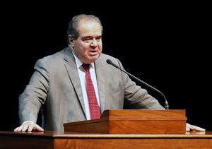 In this Oct. 20, 2015 file photo, Supreme Court Justice Antonin Scalia speaks at the University of Minnesota in Minneapolis.