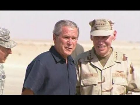 President George W. Bush Making a Surprise Visit to an Iraqi Air Base (2007)