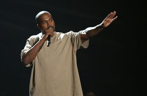 Kanye West accepts the video vanguard award at the MTV Video Music Awards at the Microsoft Theater on Sunday, Aug. 30, 2015, in Los Angeles.