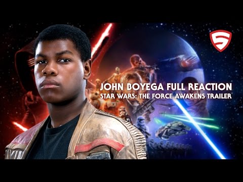 John Boyega's Full Reaction to the Star Wars: The Force Awakens Trailer (Official)